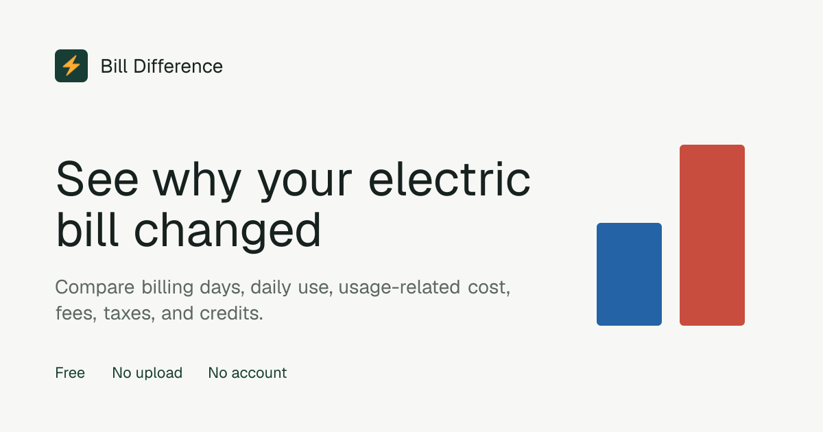 Bill Difference comparison preview